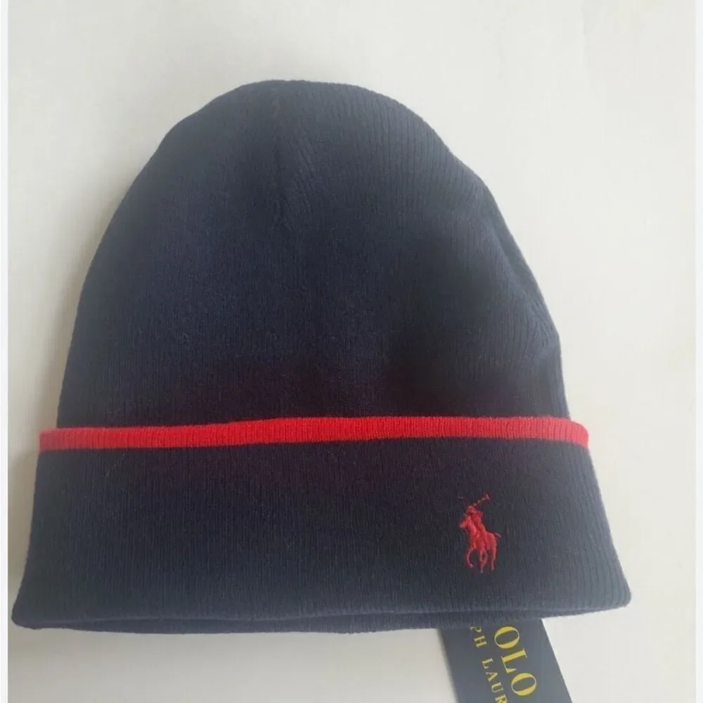 Polo Ralph Lauren Navy and Red Beanie